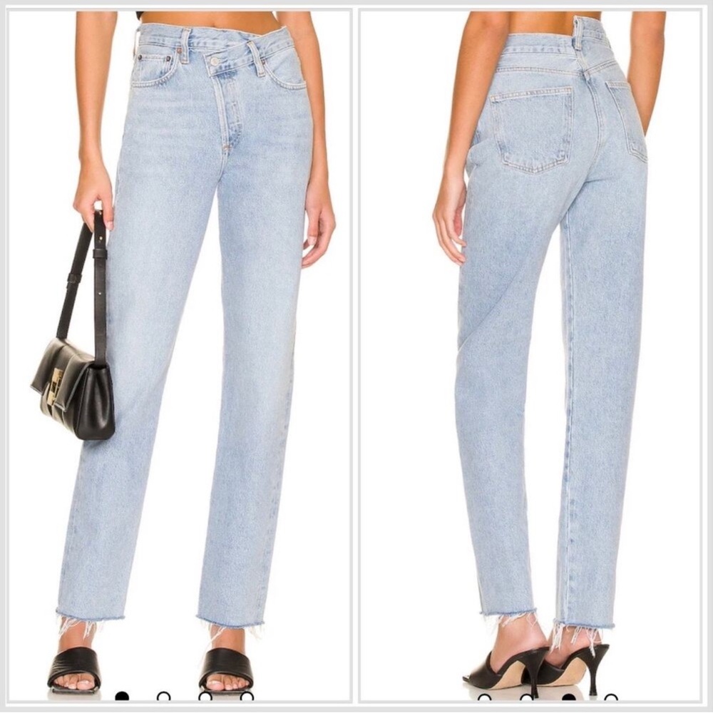Agolde Criss Cross Straight Leg Women's Light Wash Jeans